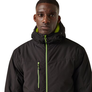 Bunda NAVIGATE - vodeodolná bunda - pánska -  black/lime green