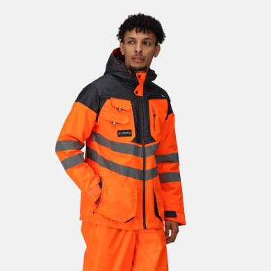 Reflexná bunda TACTICAL HI-VIS JACKET - farba: orange/grey