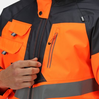 Reflexná bunda TACTICAL HI-VIS JACKET - farba: orange/grey