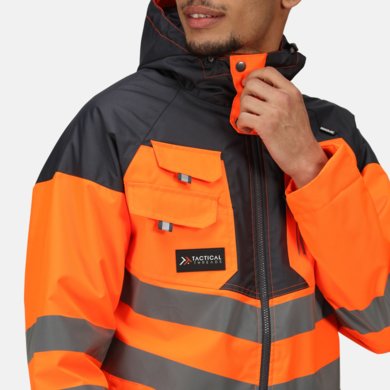 Reflexná bunda TACTICAL HI-VIS JACKET - farba: orange/grey