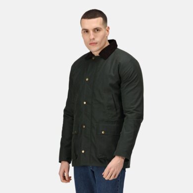 Pánska bunda BANBURY WAX JACKET - dark khaki