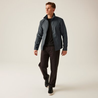 Pánska softshellová bunda ABLAZE - sivá+čierna