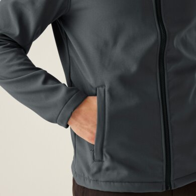 Pánska softshellová bunda ABLAZE - sivá+čierna