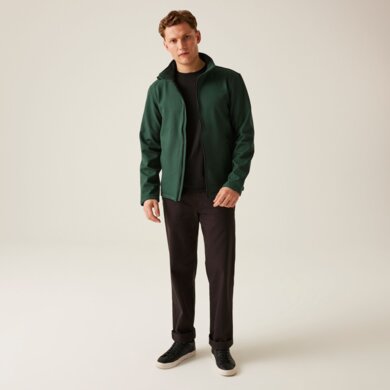 Pánska softshellová bunda ABLAZE - tmavozelená+čierna