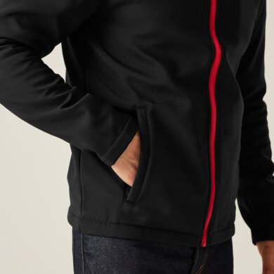 Pánska softshellová bunda ABLAZE - čierna+červená