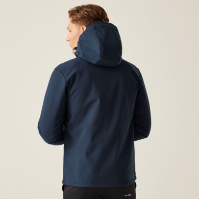 Pánska softshellová bunda s kapucňou Venturer 3-Layer - navy+navy
