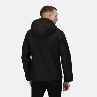 Pánska softshellová bunda s kapucňou Venturer 3-Layer - čierna + červená