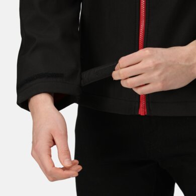 Pánska softshellová bunda s kapucňou Venturer 3-Layer - čierna + červená