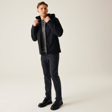Pánska softshellová bunda s kapucňou Venturer 3-Layer - čierna