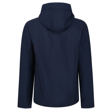 Pánska softshellová bunda s kapucňou Venturer 3-Layer - navy + francúzska modrá