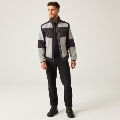 E-VOLVE 2-vrstvová softshellová bunda - sv.sivá+tm.sivá