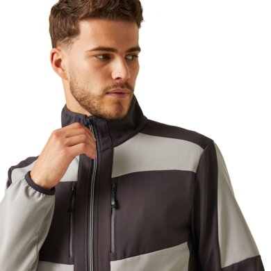 E-VOLVE 2-vrstvová softshellová bunda - sv.sivá+tm.sivá