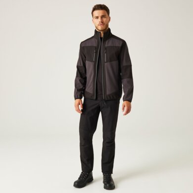 E-VOLVE 2-vrstvová softshellová bunda - tm.sivá+čierna