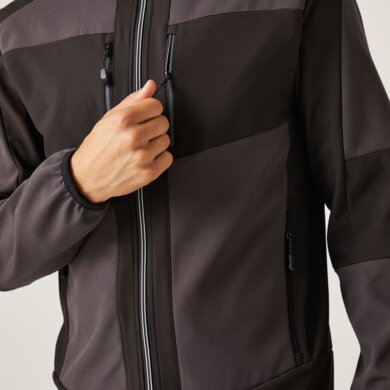 E-VOLVE 2-vrstvová softshellová bunda - tm.sivá+čierna