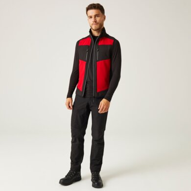 Softshellová vesta E-Volve - červená+čierna