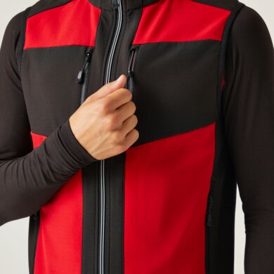 Softshellová vesta E-Volve - červená+čierna