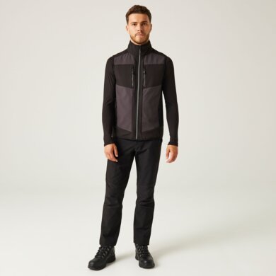 Softshellová vesta E-Volve - tm.sivá+čierna