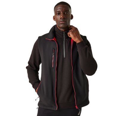 Pánska softshellová vesta NAVIGATE (2-vrstvová) - čierna+červená