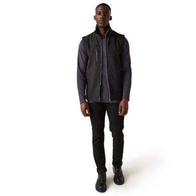 Pánska softshellová vesta NAVIGATE (2-vrstvová) - čierna+sivá