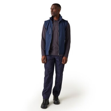 Pánska softshellová vesta NAVIGATE (2-vrstvová) - navy+sivá