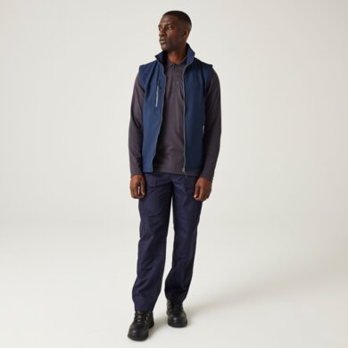 Pánska softshellová vesta NAVIGATE (2-vrstvová) - navy+sivá