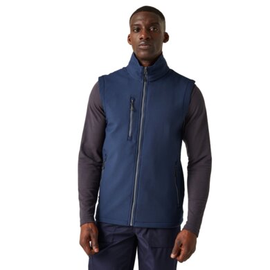 Pánska softshellová vesta NAVIGATE (2-vrstvová) - navy+sivá