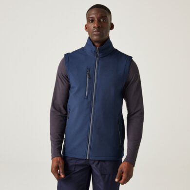 Pánska softshellová vesta NAVIGATE (2-vrstvová) - navy+sivá