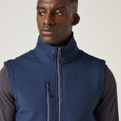 Pánska softshellová vesta NAVIGATE (2-vrstvová) - navy+sivá