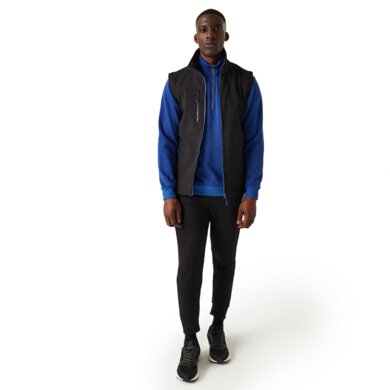 Pánska softshellová vesta NAVIGATE (2-vrstvová) - čierna+modrá