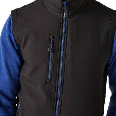 Pánska softshellová vesta NAVIGATE (2-vrstvová) - čierna+modrá