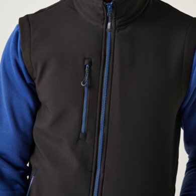 Pánska softshellová vesta NAVIGATE (2-vrstvová) - čierna+modrá
