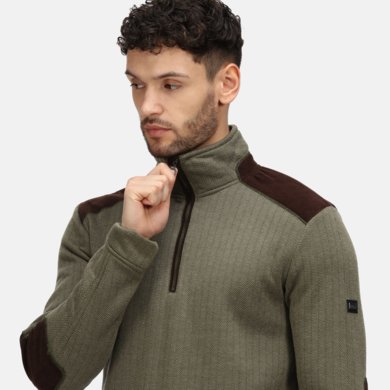 Mikina HOLBECK HALF ZIP FLEECE - tmavá khaki