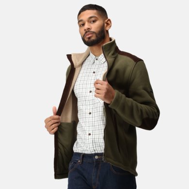 Mikina FAVERSHAM FULL ZIP FLEECE - tmavá khaki