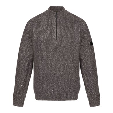 Pracovný pulóver SOLOMON ZIP-NECK KNITTED - dark grey marl