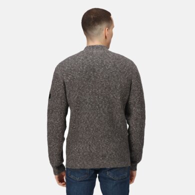 Pracovný pulóver SOLOMON ZIP-NECK KNITTED - dark grey marl