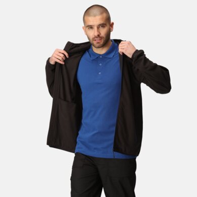 Pánska fleecová mikina NAVIGATE na zips - čierna+tm.sivá