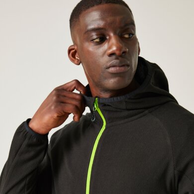 Pánska fleecová mikina NAVIGATE na zips - čierna+zelená