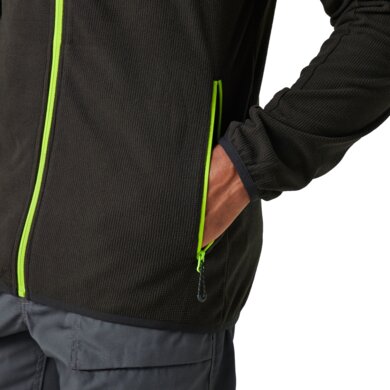 Pánska fleecová mikina NAVIGATE na zips - čierna+zelená