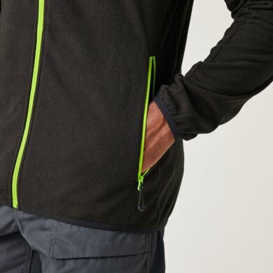 Pánska fleecová mikina NAVIGATE na zips - čierna+zelená