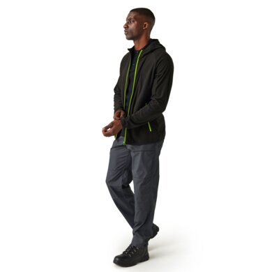 Pánska fleecová mikina NAVIGATE na zips - čierna+zelená