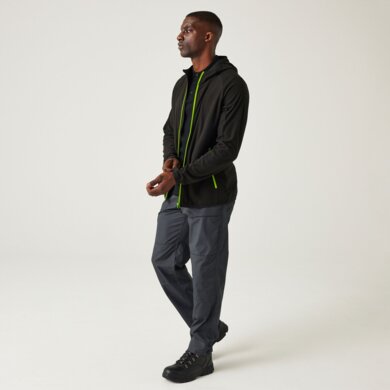 Pánska fleecová mikina NAVIGATE na zips - čierna+zelená