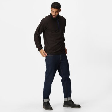 Mikina fleecová NAVIGATE so štvrtinovým zipsom - black/new royal