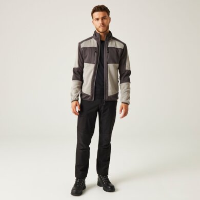 E-Volve hybrid Midlayer strečová bunda - sv.sivá+tm.sivá