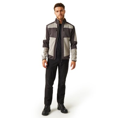 E-Volve hybrid Midlayer strečová bunda - sv.sivá+tm.sivá