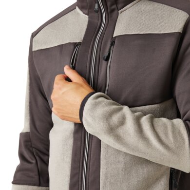 E-Volve hybrid Midlayer strečová bunda - sv.sivá+tm.sivá