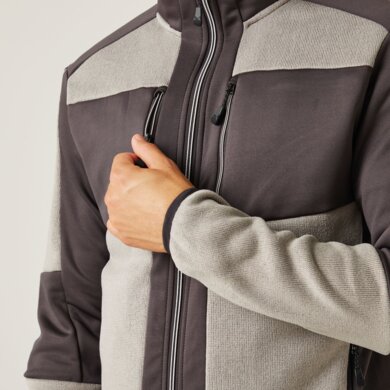 E-Volve hybrid Midlayer strečová bunda - sv.sivá+tm.sivá