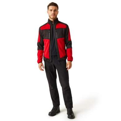 E-Volve hybrid Midlayer strečová bunda - červená+čierna