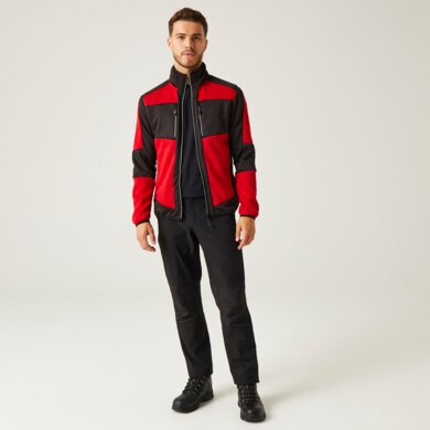 E-Volve hybrid Midlayer strečová bunda - červená+čierna