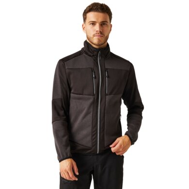 E-Volve hybrid Midlayer strečová bunda - tm.sivá+čierna