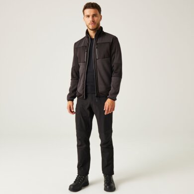 E-Volve hybrid Midlayer strečová bunda - tm.sivá+čierna